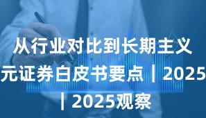 从行业对比到长期主义：永元证券白皮书要点｜2025观察